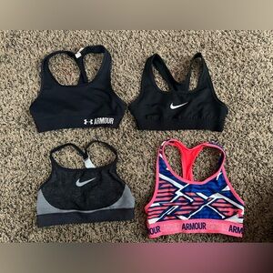 Under Armour and Nike girls Sports Bras - Black and Multicolor xsmall/small